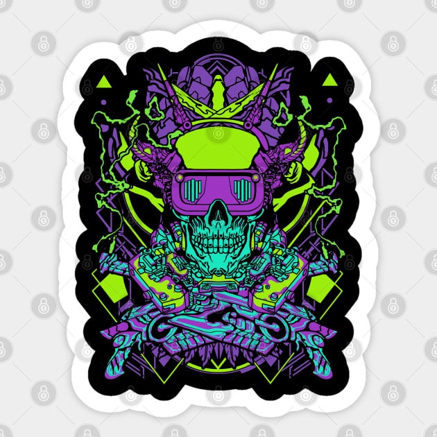 Cyberpunk Skull Sticker by Urbanprint